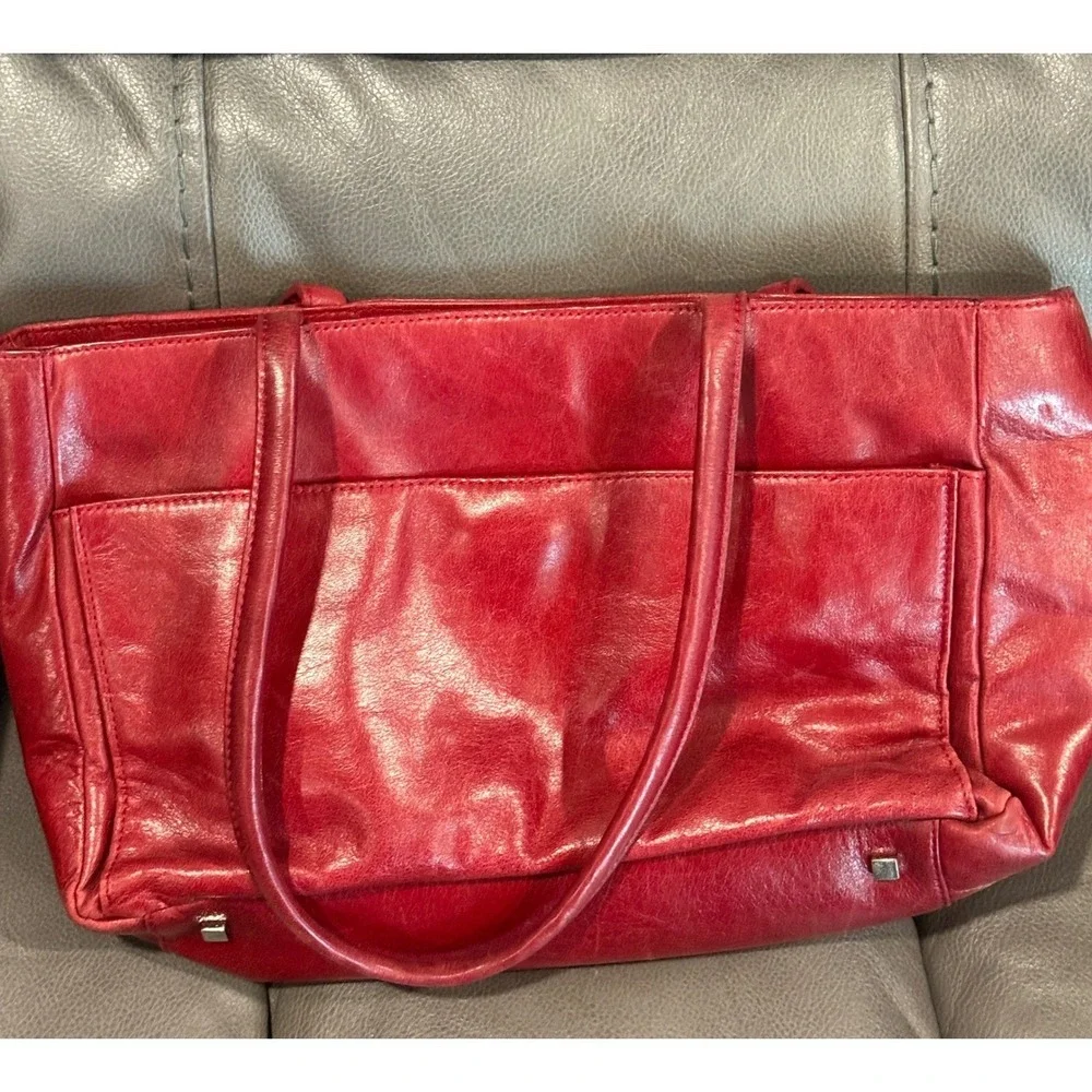 Danier Red Leather‎ Tote Bag Italian Leather Shoulder Bag